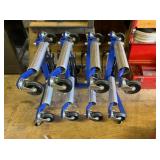 Set of 4 Eastwood Hydraulic Wheel Dollies and Rack