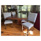Dining Table with Eight Upholstered Chairs ï¿½ Wood