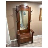Hardwood Hall Tree | Mirror and Bench