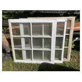 Three Vintage Wooden Architectural Sash Windows