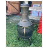 Cast Metal Outdoor Chimenea with Mesh Firebox