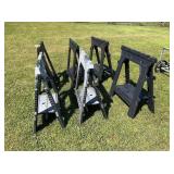 Six Stanley Plastic Folding Sawhorses