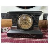 Ansonia Metal Mantel Clock with Ornate Dial ï¿½