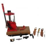 Lyman Turret Press, Redfield Sights, and Knives