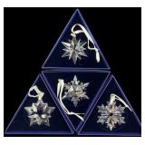 Four Swarovski Annual Edition Ornaments 2017-2020