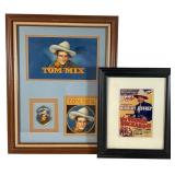 Framed Tom Mix and Bronze Buckaroo Prints