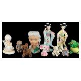 Group of Ceramic and Resin Decorative Figurines