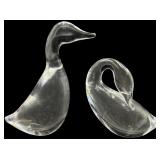 Pair of Steuben Lead Crystal Bird Figurines
