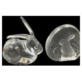 Daum and Mats Jonasson Crystal Rabbit Figurines