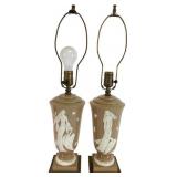 Pair of Art Deco Leda and the Swan Table Lamps