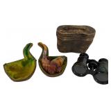 Lemaire Binoculars and Carved Meerschaum Pipe