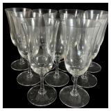 A Set of Nine Vera Wang Wedgwood Crystal Goblets