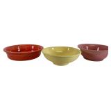 Three Fiesta Ceramic Serving Bowls