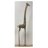 MCM hammered sculpture of giraffe; standing