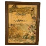 1906 Berks County PA Framed Marriage Certificate