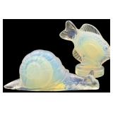 Sabino France Opalescent Glass Snail and Fish