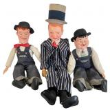 A Trio of W.C. Fields, Laurel, and Hardy Dolls