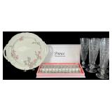 Limoges Platter with Cutlery Set and Glassware
