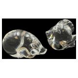Pair of Steuben Crystal Animal Figurines