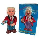 Japanese Tin Litho Blushing Willy Toy with Box