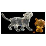 Swarovski Crystal Tiger & Lion Cub Figurines