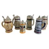 Assortment of Six Vintage Avon and German Steins