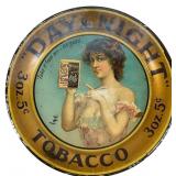 Day & Night Tobacco Lithographed Tin Tip Tray