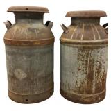 2 Buhl Detroit 10-Gallon Milk Cans