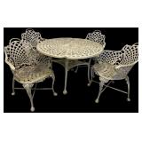 Vintage 5-Piece Cast Aluminum Lattice Patio Set