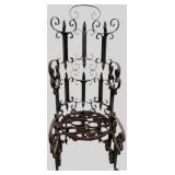 Victorian Forged Iron 59 Inch Throne Plant Stand