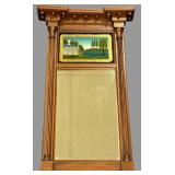 Federal Style Reverse Painted Trumeau Wall Mirror