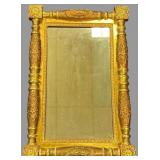 Antique American Empire Giltwood Columnar Mirror