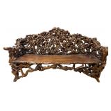 Spectacular Large Organic Root Wood Settee Bench