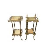 Two Victorian Brass and Onyx Plant Stands, c. 1900