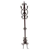 72-Inch Cast Metal Scrolled Coat Rack, c. 1920s