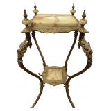 Victorian Onyx and Brass Rococo Side Table