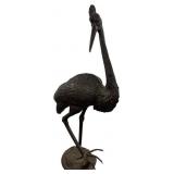 Cast Bronze Crowned Crane Garden Sculpture