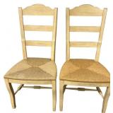 A Pair of French Country Ladderback Chairs