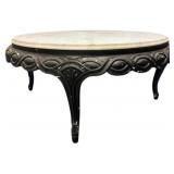 Round Neoclassical Marble Top Coffee Table