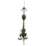 Large Rococo Revival Brass Floor Lamp, 74 Inches