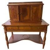 Federal Style Mahogany Burl 2-Piece Secretary