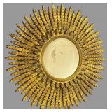 Gilt Resin Double Layered Sunburst Wall Mirror
