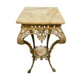 Rococo Revival | Onyx & Brass Table, 32 x 16 x 16