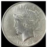 1 Silver 1924 Peace Dollar