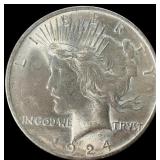 1 Silver 1924 Peace Dollar