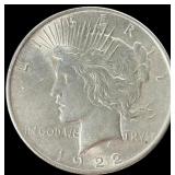 1 Silver 1922 Peace Dollar