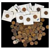 A Collection Of US Wheat Cent Lincoln Pennies