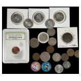 20 Mixed US And Foreign Coins