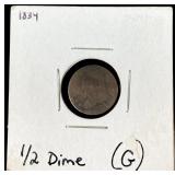 1 Silver 1834 Capped Bust Half Dime