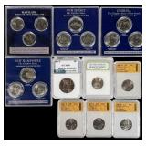 A Collection Of 13 US 2001 And 2002 Quarters And H
